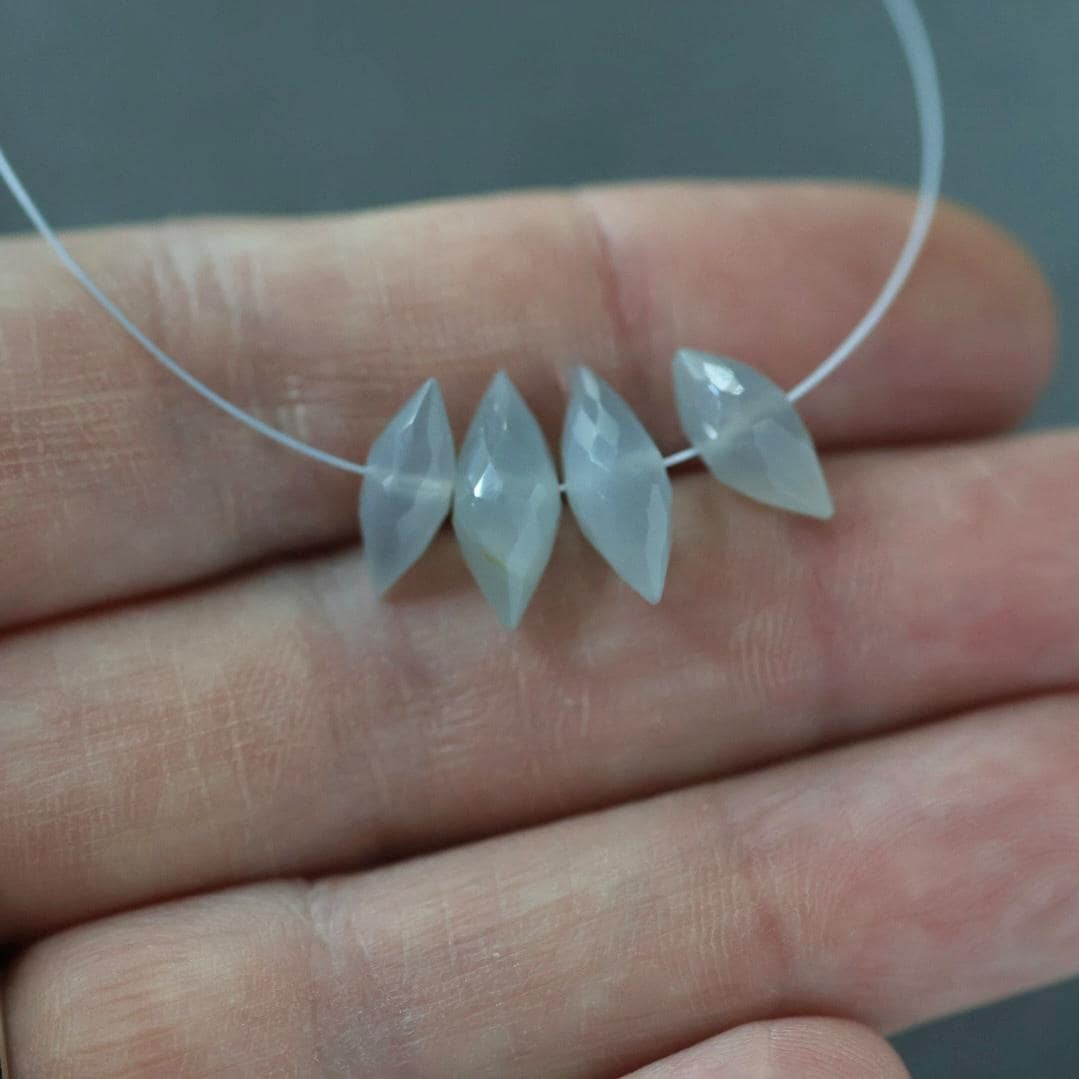 AAA Dark Gray Moonstone Beads 11mm Rondelle Faceted 4 Pcs Gemstone Beads