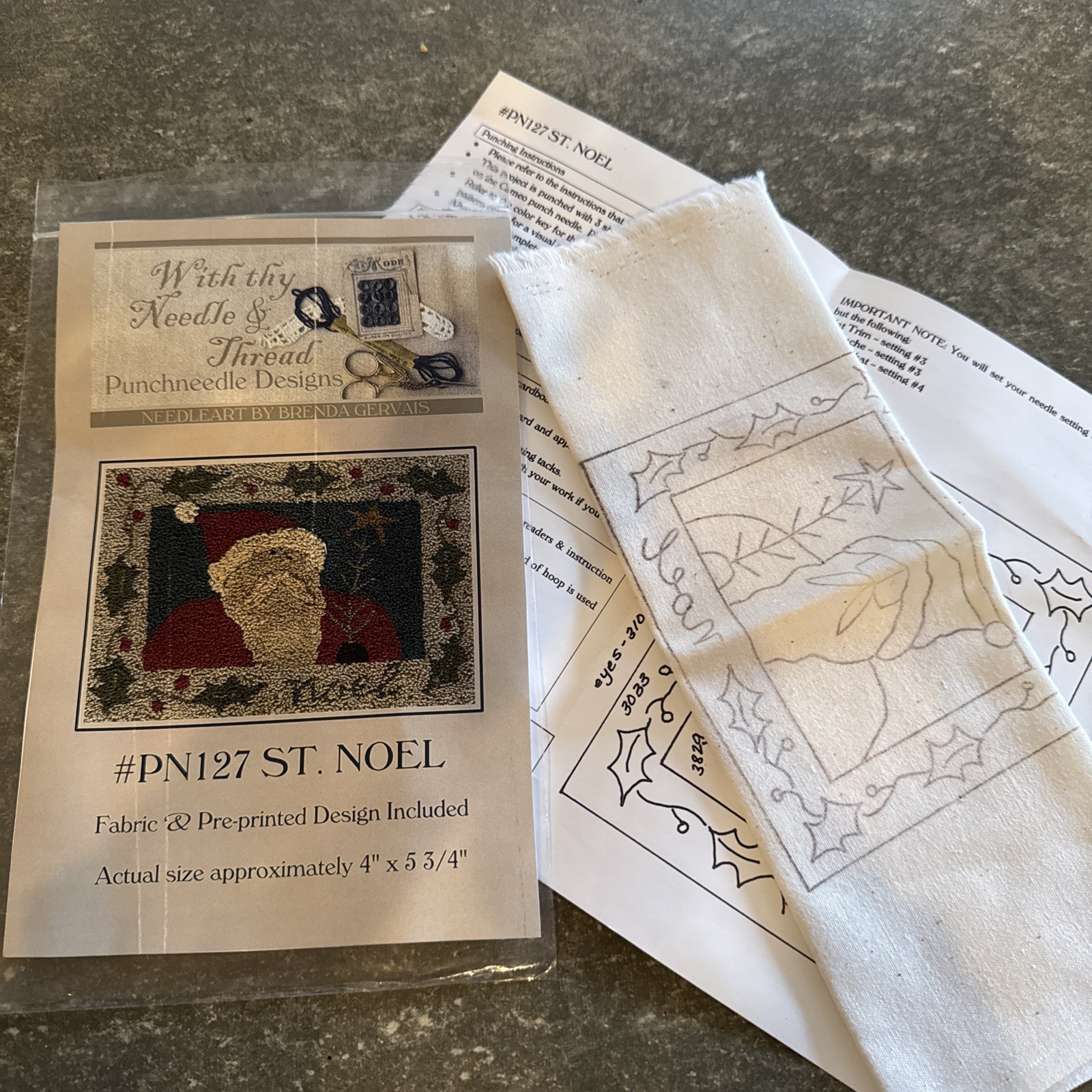 With Thy Needle & Thread Punchneedle PN127 St. Noel Kit