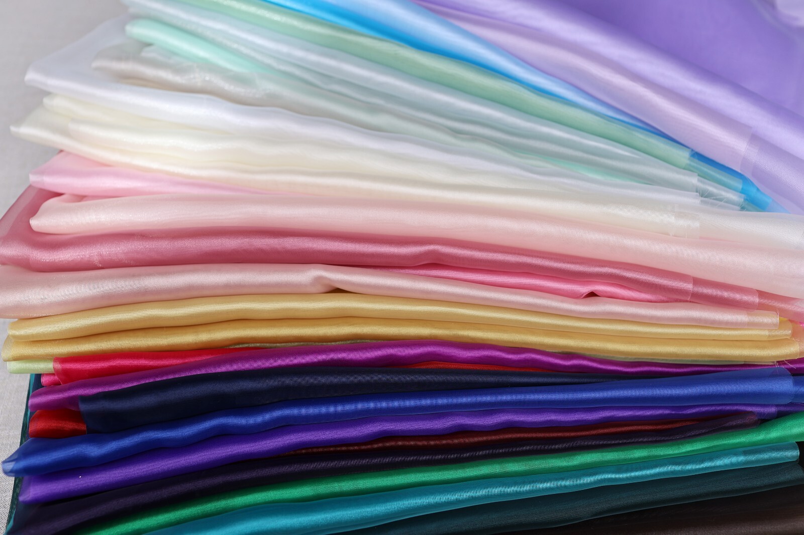 47 colors Crystal Sheer Organza Fabric SWATCH