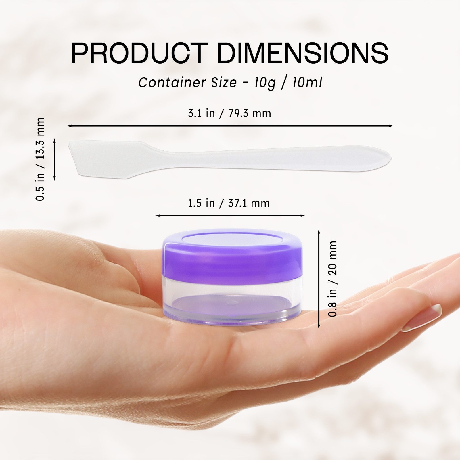 12PCS 10G/10ML Makeup Cream Cosmetic Purple Sample Jar Containers with Spatulas