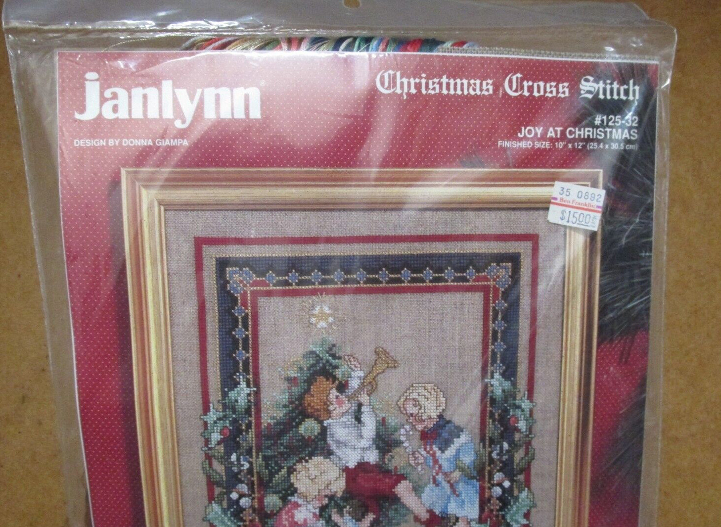 Janlynn Christmas Cross Stitch #125-32 Joy At Christmas 10” x 12” 1992