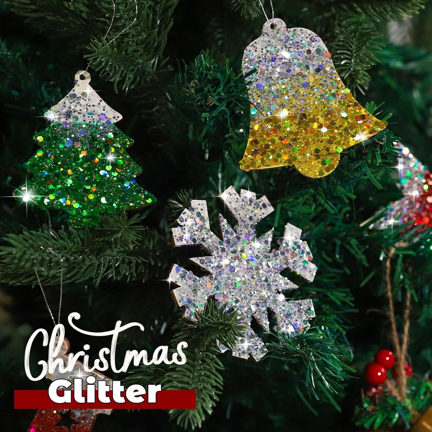 Silver Glitter, 160G/5.64OZ Holographic Chunky Glitter for Crafts, Resin, Bod…