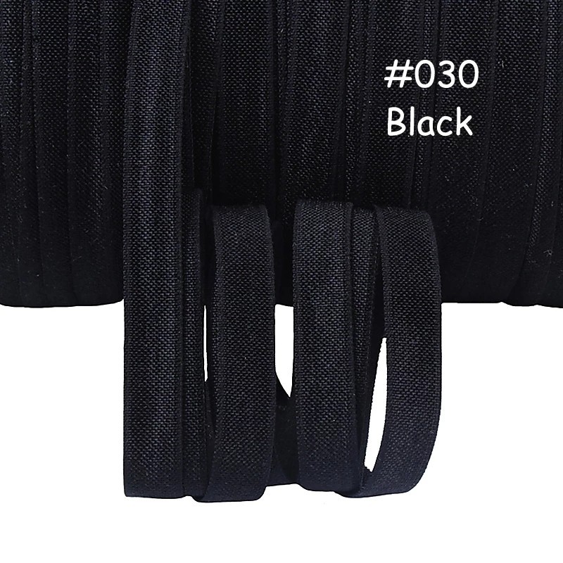 5/8″ Black FOE, Fold Over Elastic, Ribbon DIY Headband Sewing Trim FOE