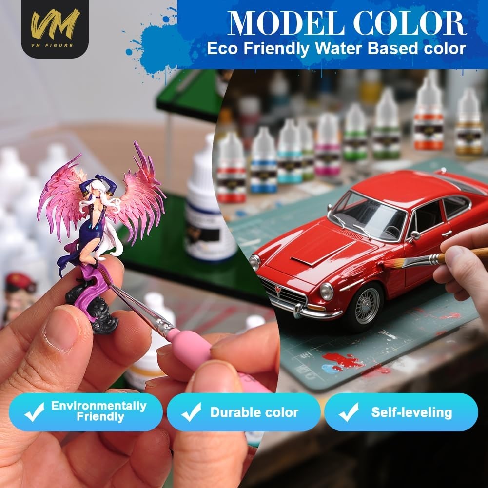 Eco-Friendly Miniature Paint Set – 24 Water-Based Pigments for Models, Non-Fadin