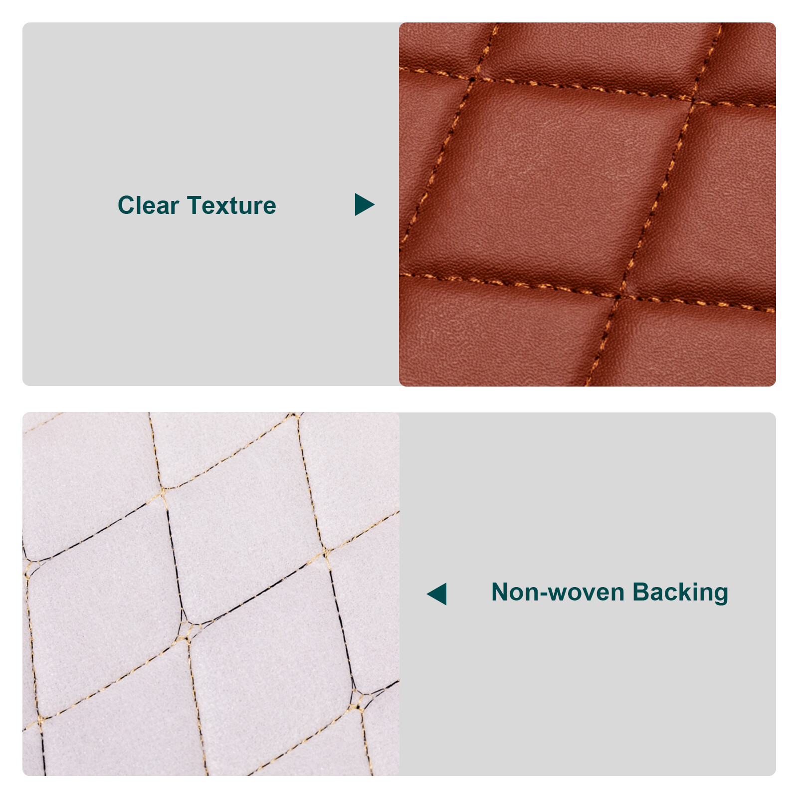 63‘’Quilted Vinyl Faux Leather Fabric Foam Backed Car Upholstery ContinuousYard