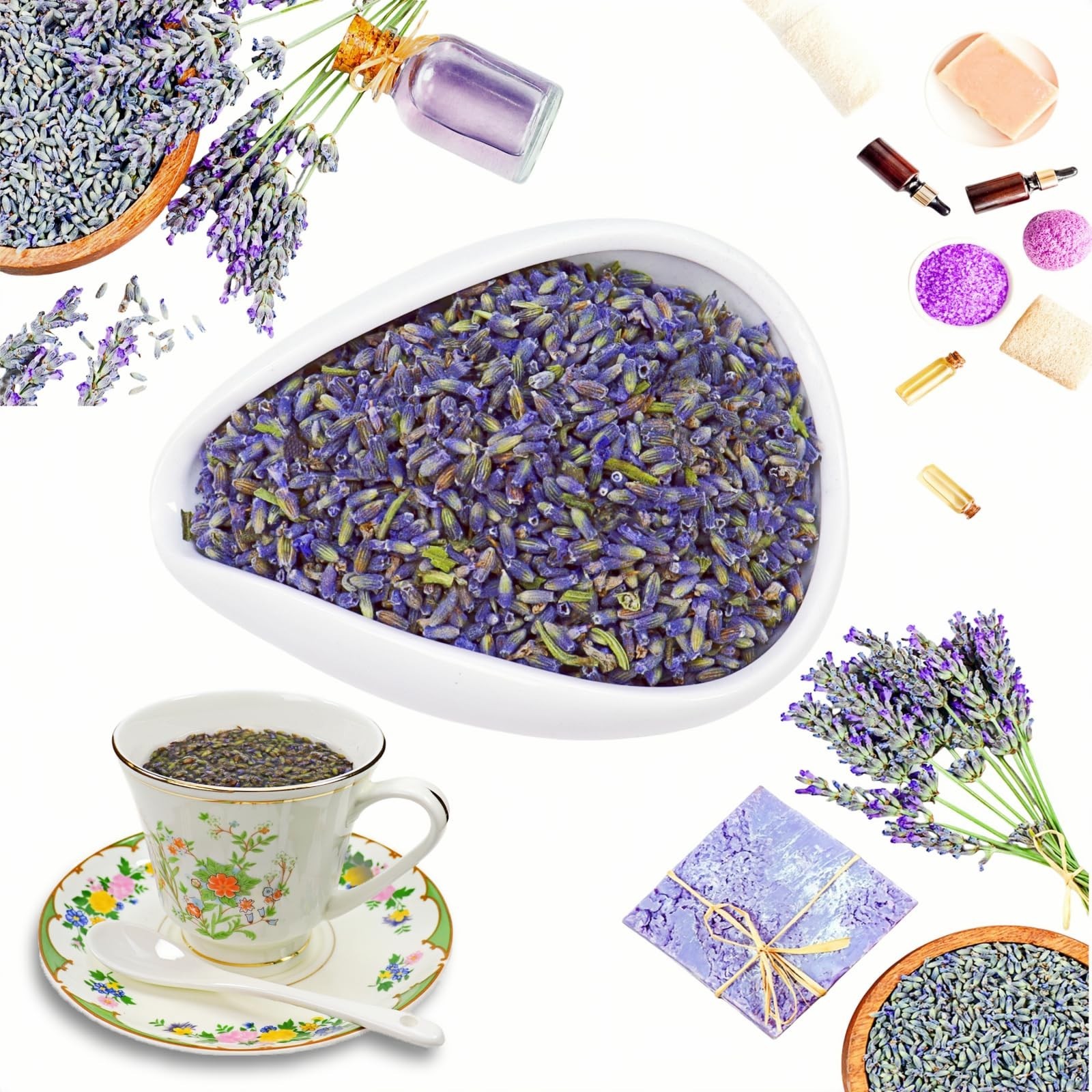 Dried Lavender Flowers 7oz (200g), Calming Natural Lavender Buds for Bath Soa…