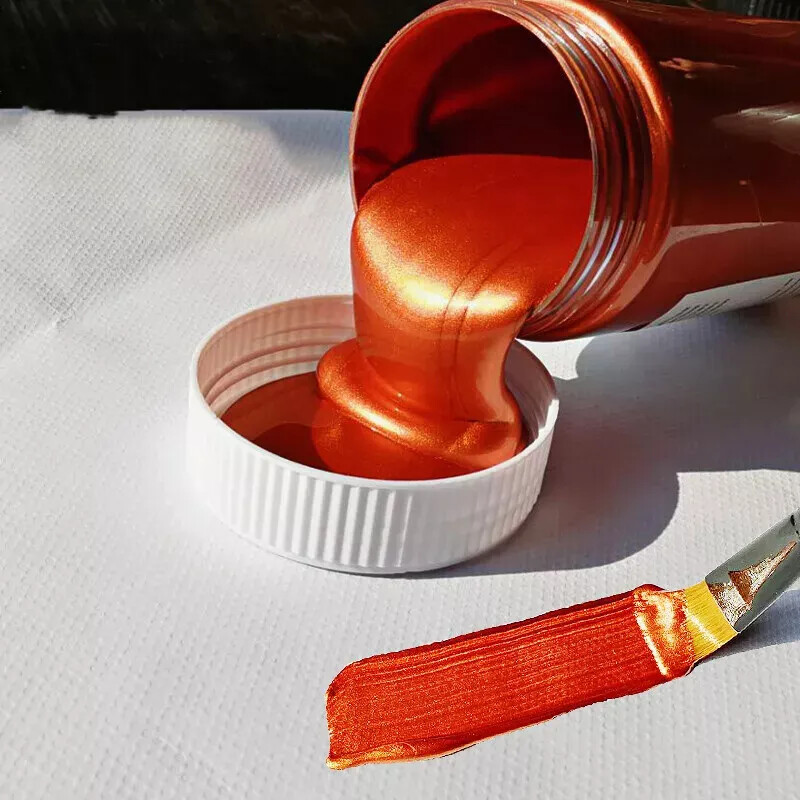100ml Waterproof Acrylic Paint Gold Metallic Pigment Color for Textile Gypsum