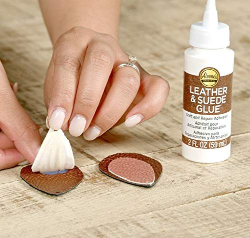 Aleene’s Leather Suede Glue 4 Ounce Clear Adhesive for Crafting and Repairs