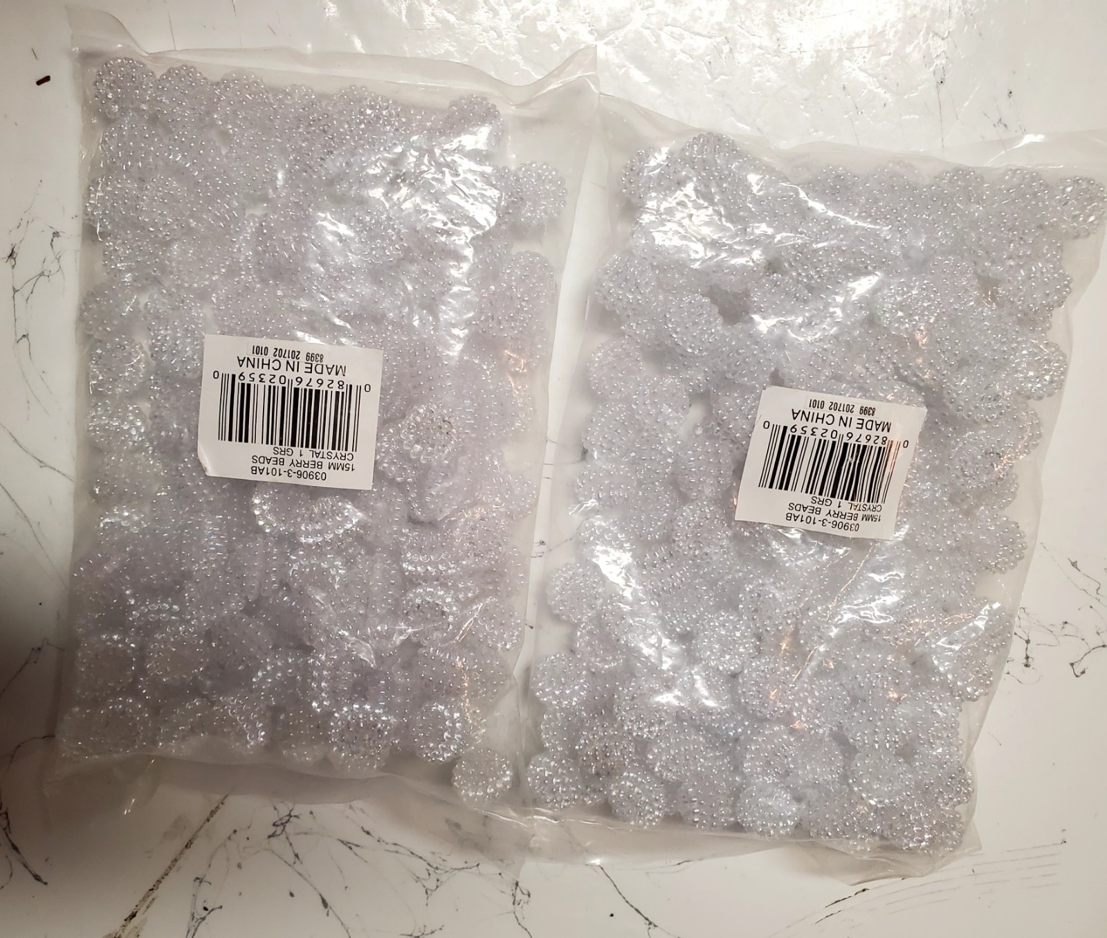 2 Bags 15mm Clear Berry Beads Cluster Crafts Aurora Borealis Acrylic Bulk Lot