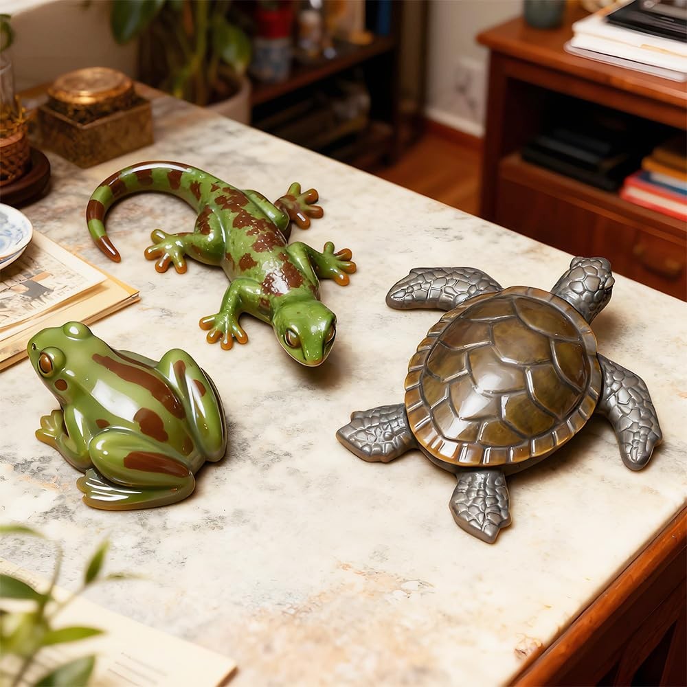Animal Resin Molds 3ps Turtle Frog and Lizard Shapes Silicone Molds for Epoxy Re