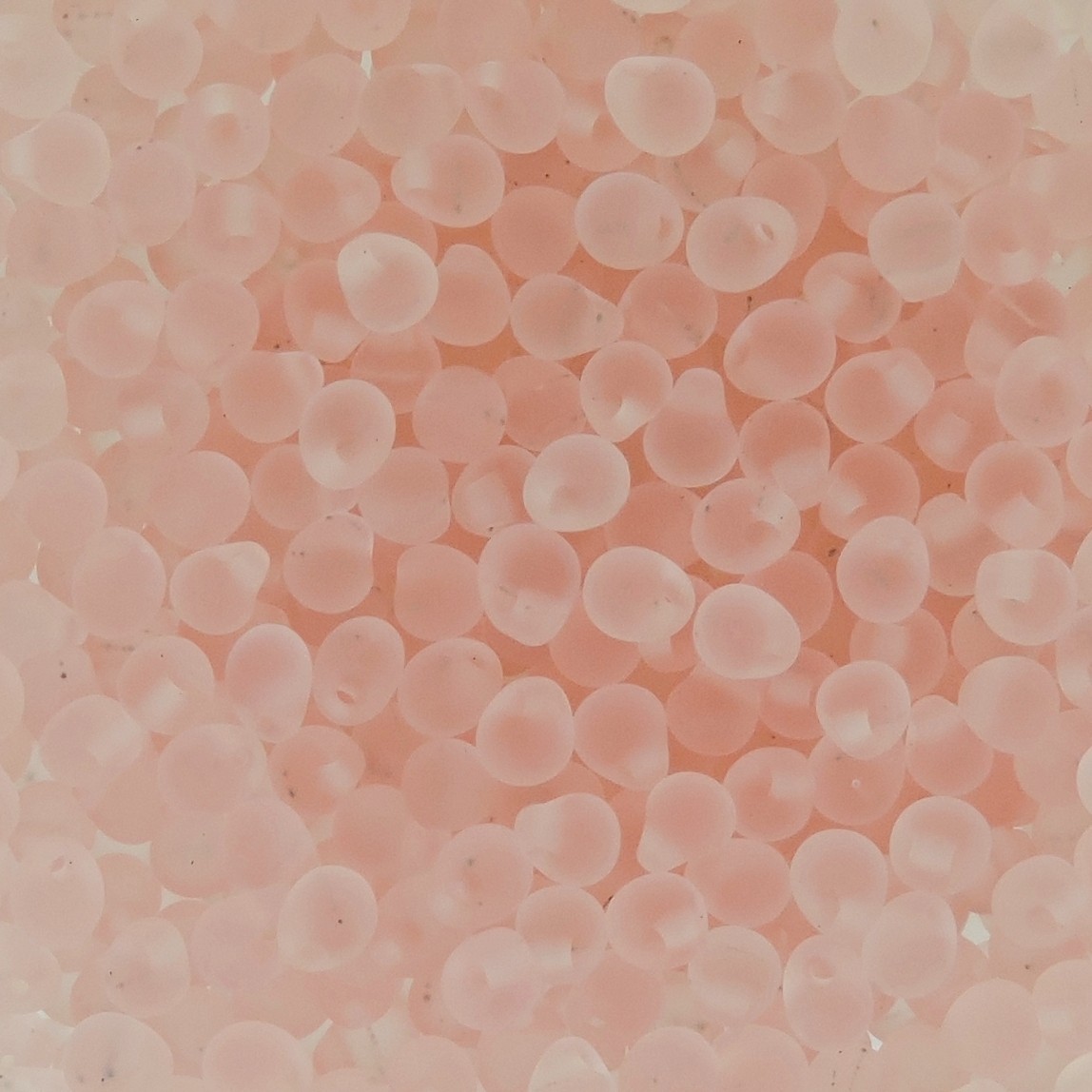 Miyuki Drop Beads 3.4mm Teardrop Shape 9GM Matte Transparent Tea Rose