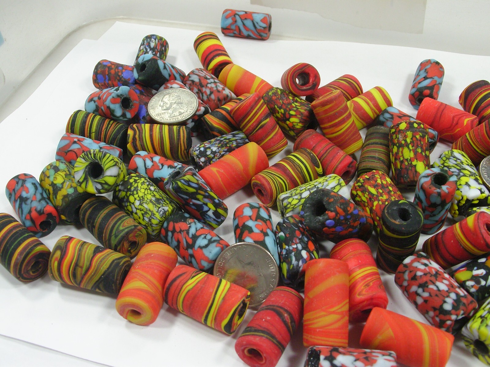 2 Pounds Large Multicolor India Handmade Millefiori Glass Beads Bulk (MNP-9) ⭐