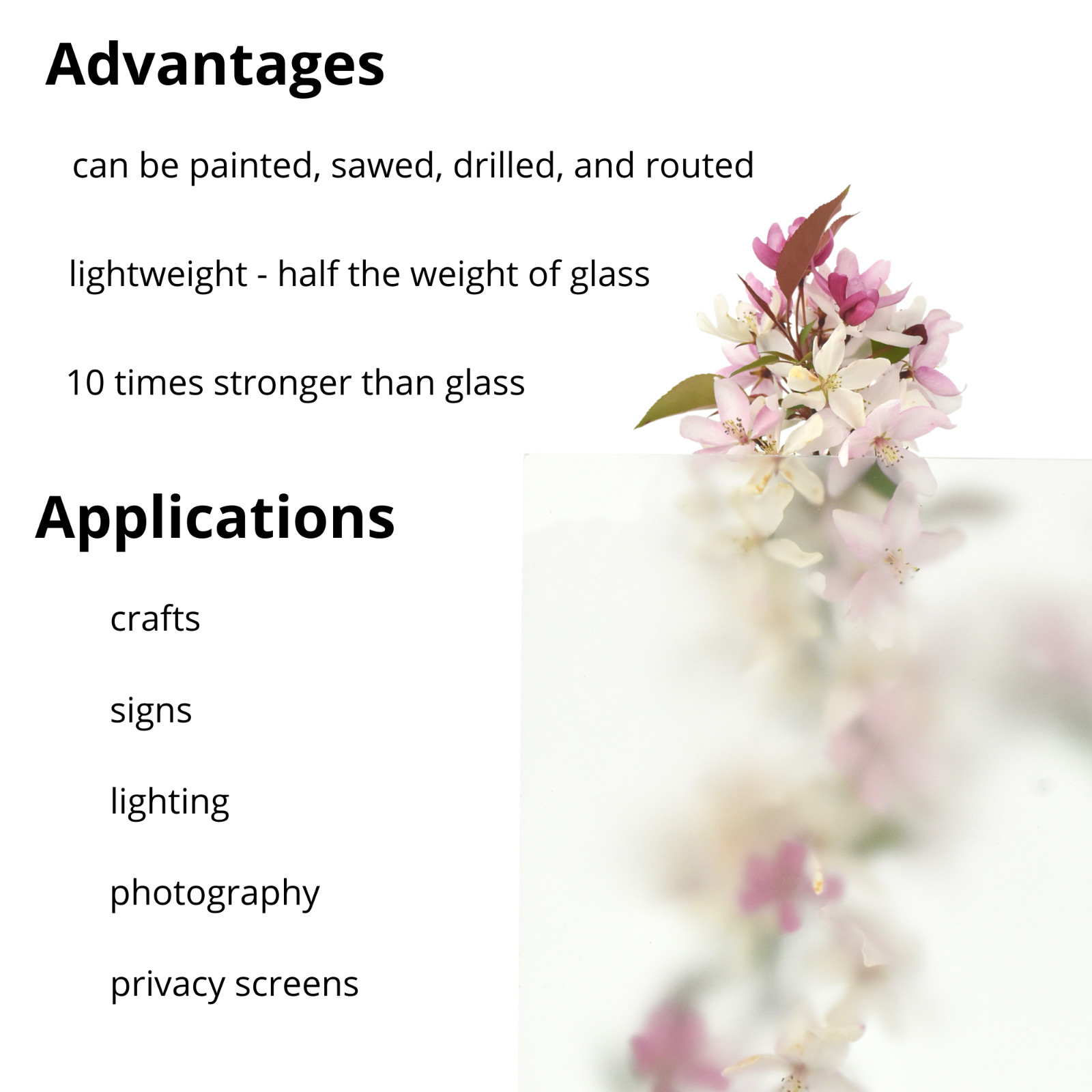 Frosted Colorless Acrylic Plexiglass Plastic Sheet, Choose Size and Thickness