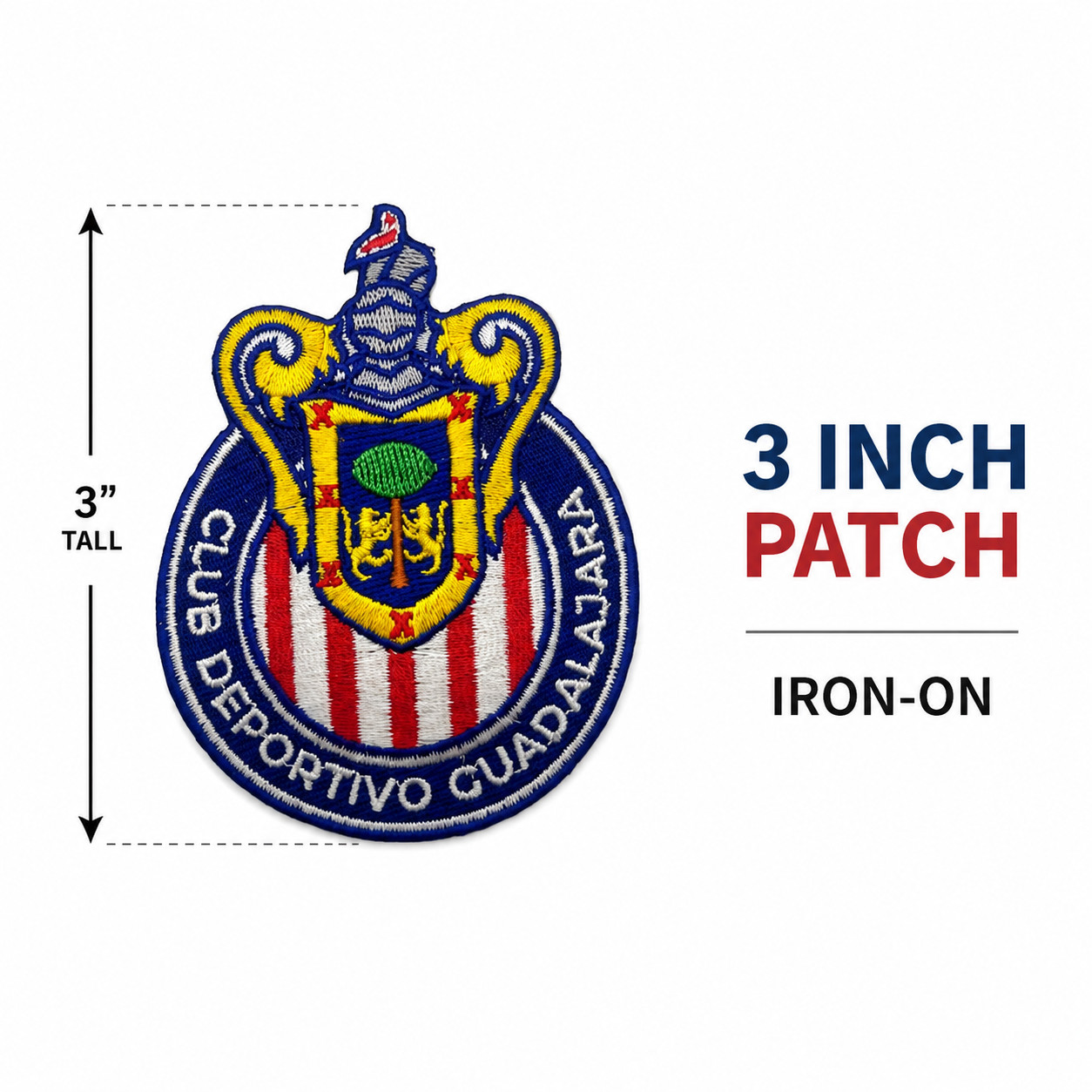 Chivas Guadalajara Patch 3” Iron On Sew On Embroidered Mexico Liga MX Soccer