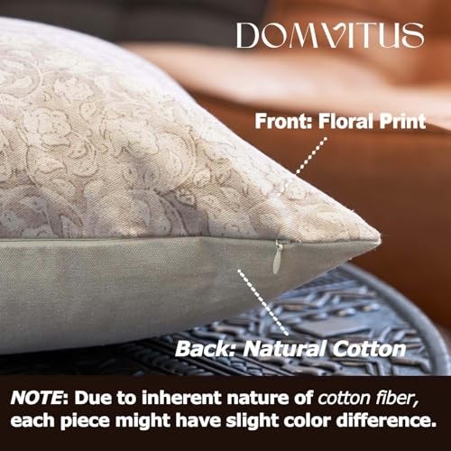 Floral Pillow Covers 18×18, Throw Pillows for 18″ x 18″ (Pack of 1) Neutral
