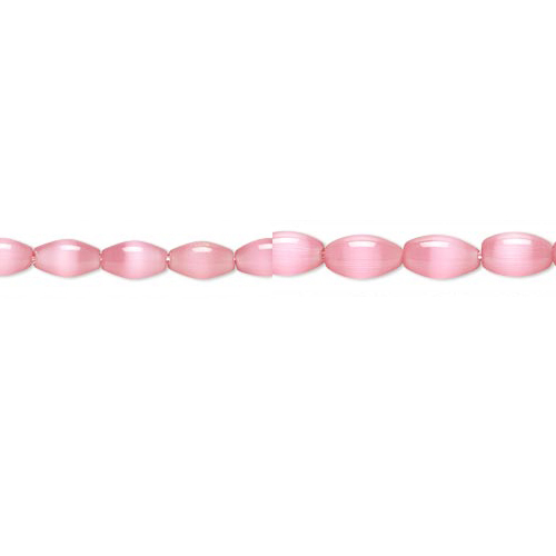 10 Fiber Optic Oval Glass Cats Eye Loose Tube Beads W/ Grade A Defined Cat’s Eye