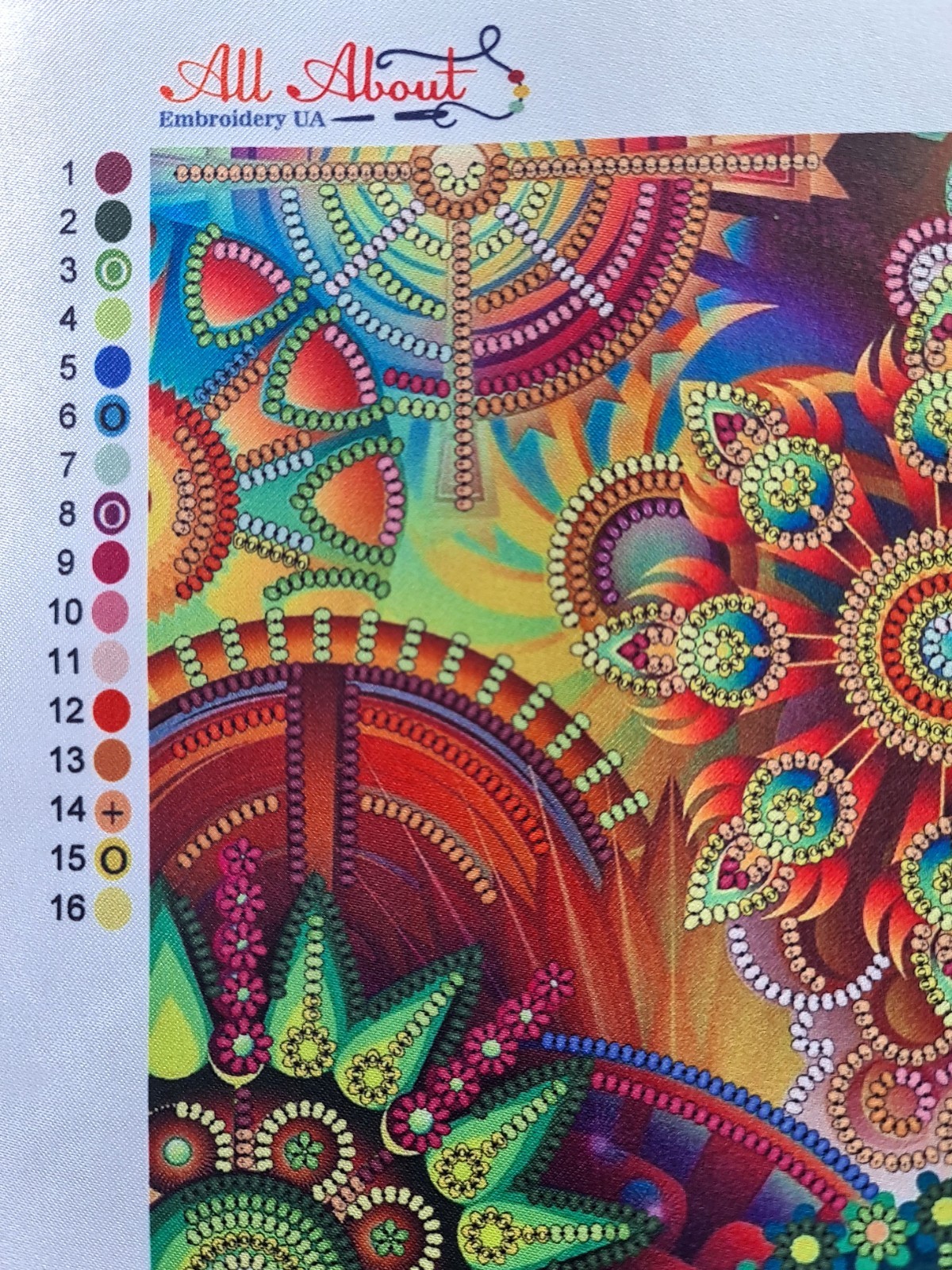 Rainbow Fractal bead embroidery kits Abstract beaded cross stitch kit