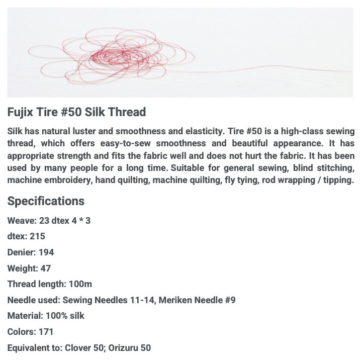 Fujix Tire 50 Silk Thread, 23 dtex 4×3, 100m, 171 Outstanding Colors