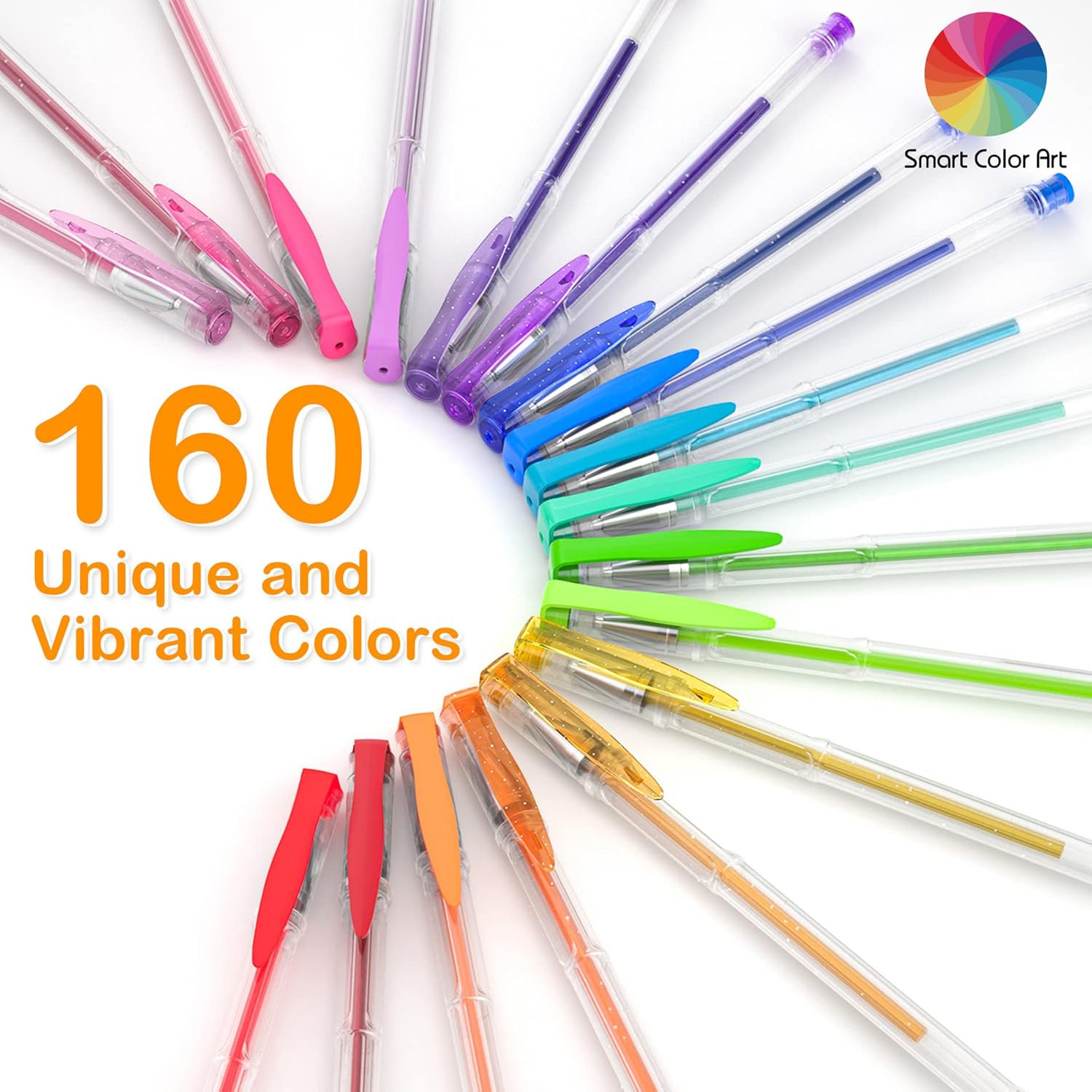 320 Pack Gel Pens Set, 160 Colors Gel Pen with 160 Refills
