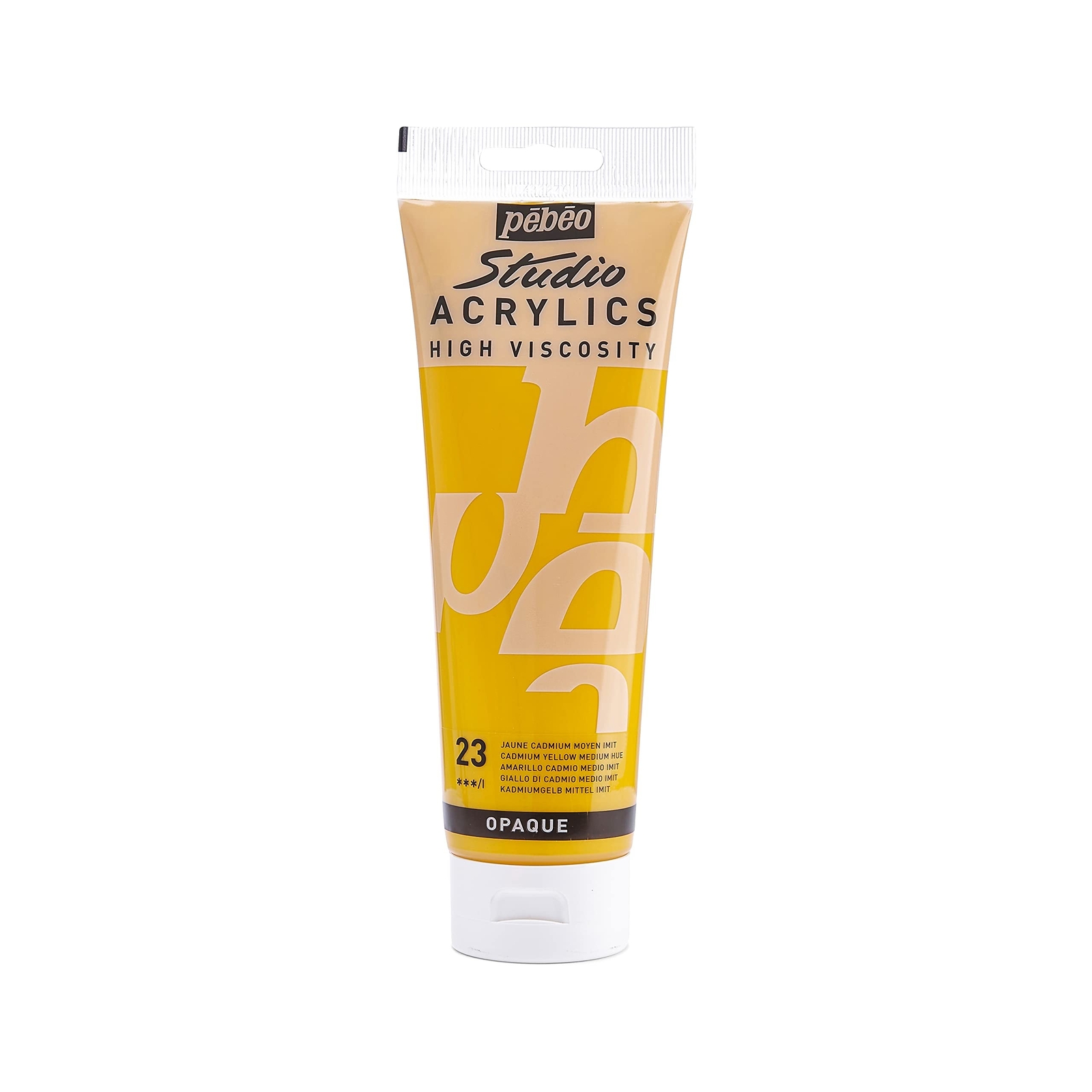 Pebeo Studio Acrylics High Viscosity, Fine Acrylic, 250 ml – Cadmium Yellow M…