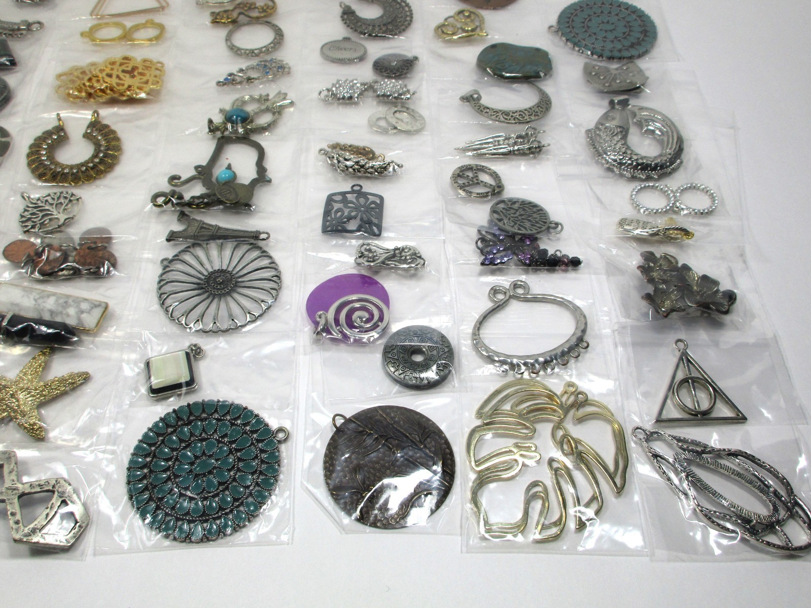 Bulk Lot – Jewelry Making Supplies – 1-1/2 lbs. Assorted Pendants & Findings