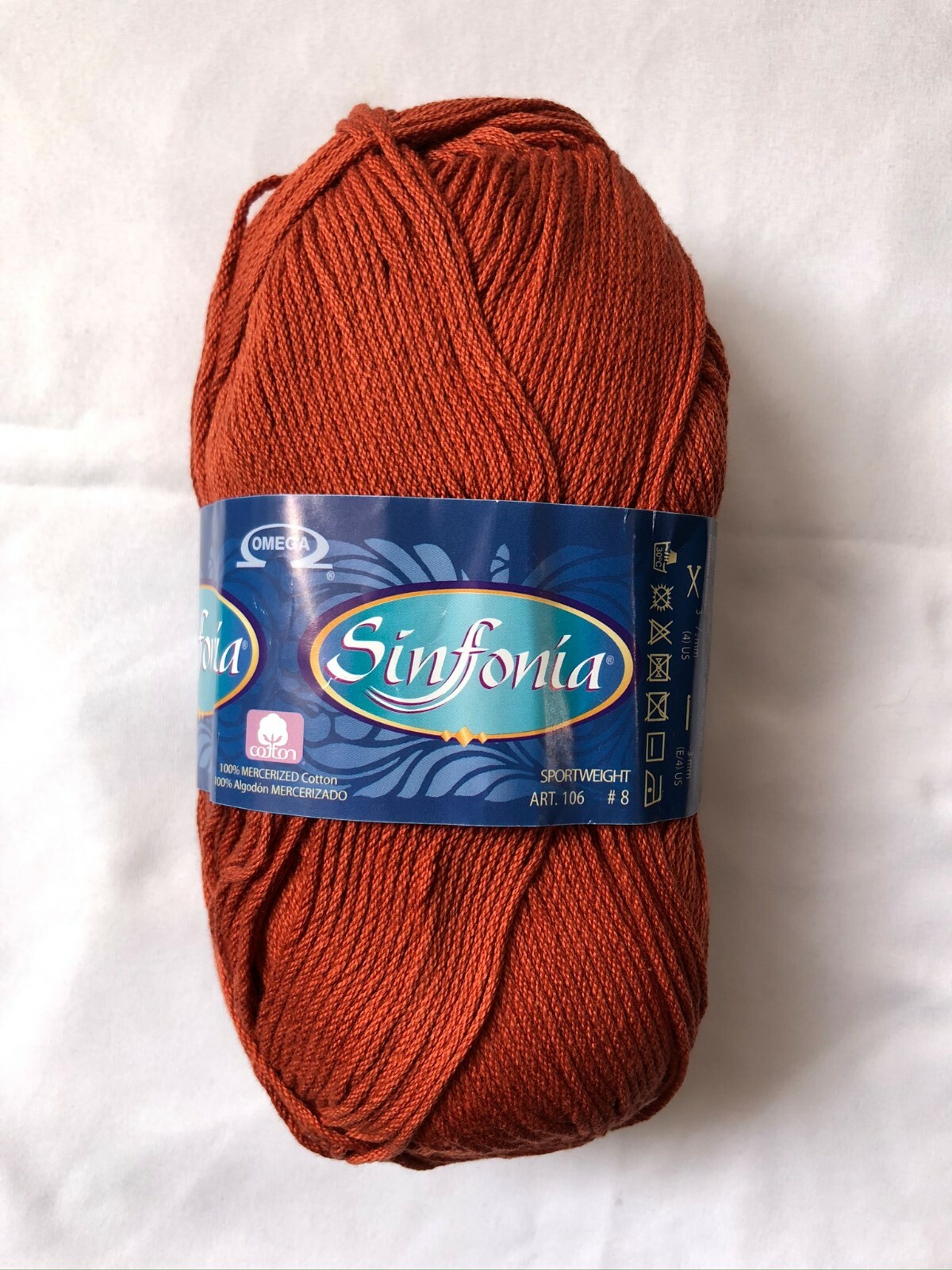 OMEGA SINFONIA hilaza-100%Cotton Yarn -3.52 oz/218 yd 100gr/200m #8 Sportweight