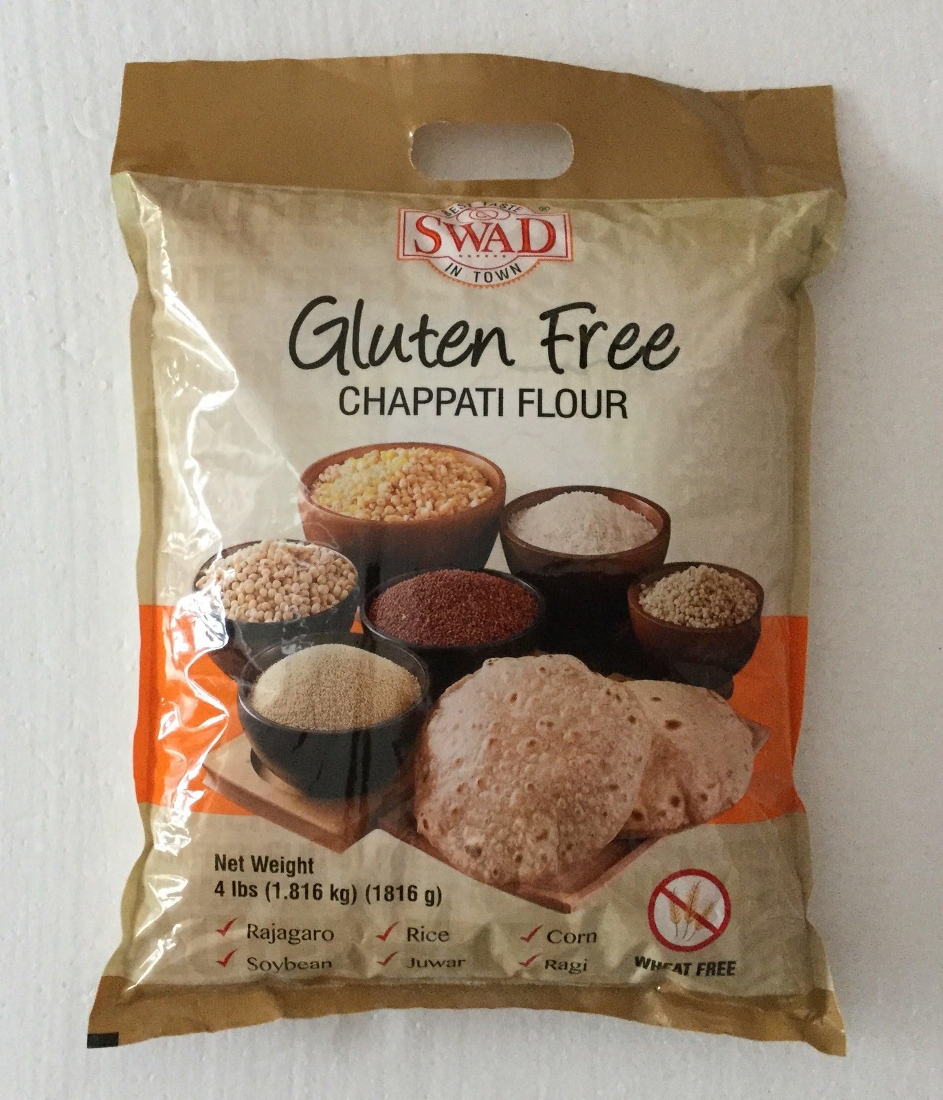 Swad Gluten Free, Wheat Free Multi-Grain Chappati Flour – 4 Lbs., 1.816 Kg