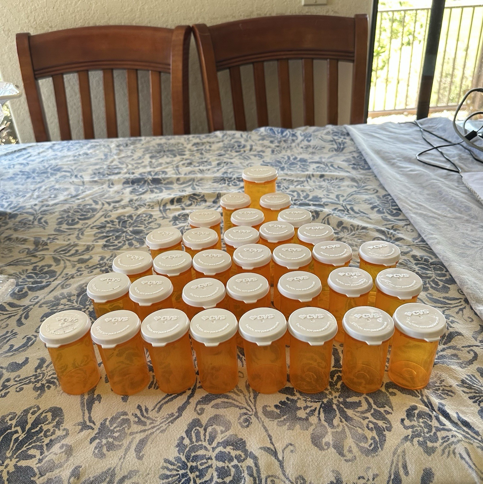 Lot of 33 Empty Amber Prescription Rx Pill Bottles Art Crafts Fishing Storage