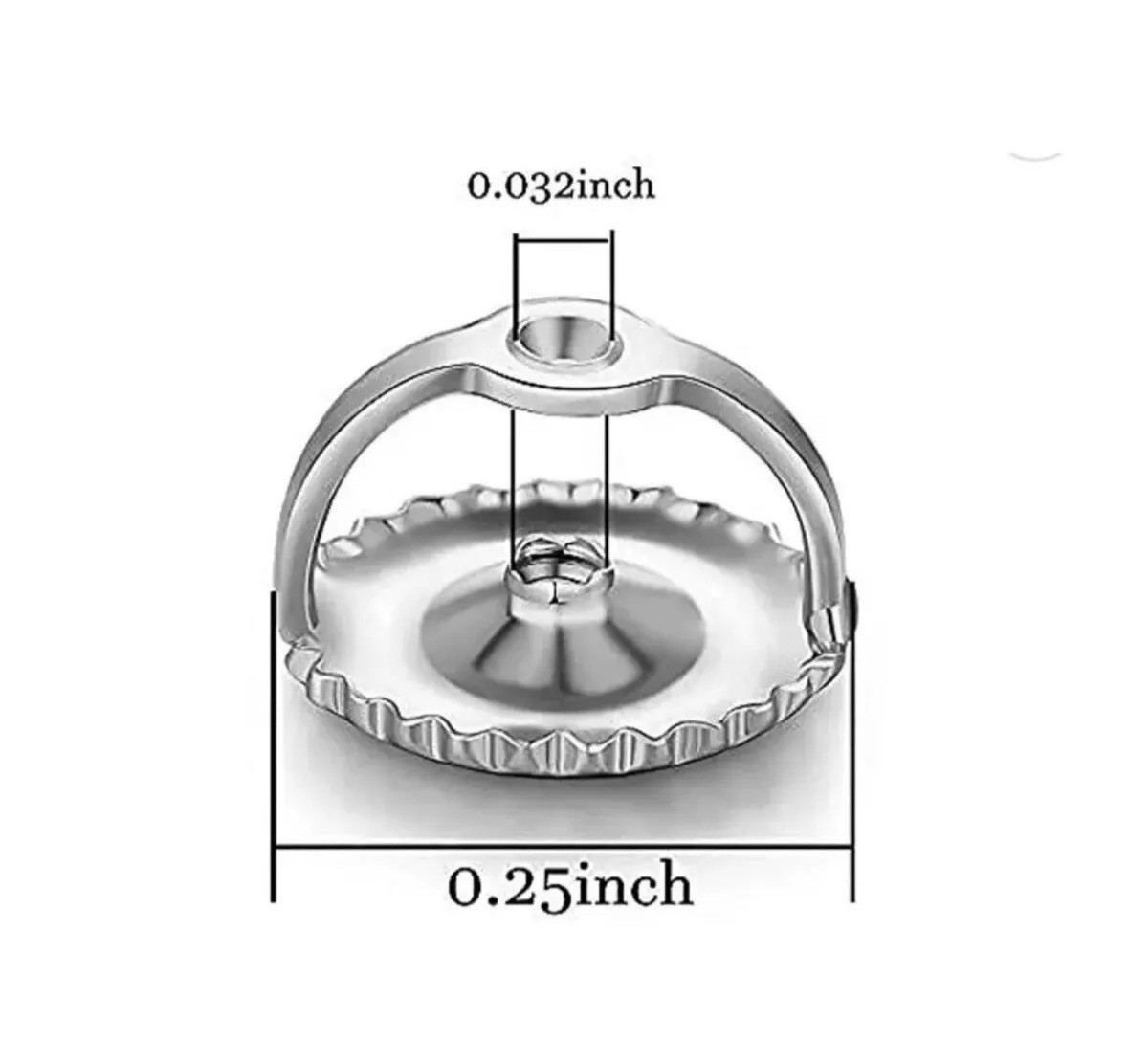 14k White Gold Replacement 1-Pair Screw Back for Stud Earrings Top Quality Item