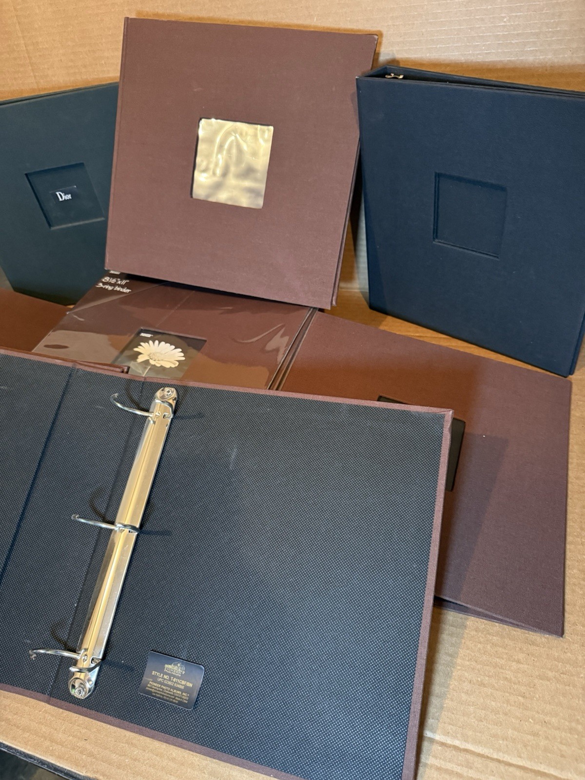 Pioneer 8.5”x11” 3-Ring Photo Album Scrapbook Binders Lot of 7 Brown T-811CBF