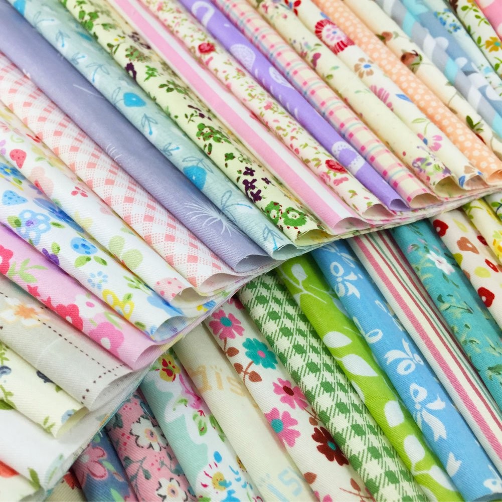 flic-flac Quilting Fabric Squares 100% Cotton Precut 12 x 12 inches, 60pcs