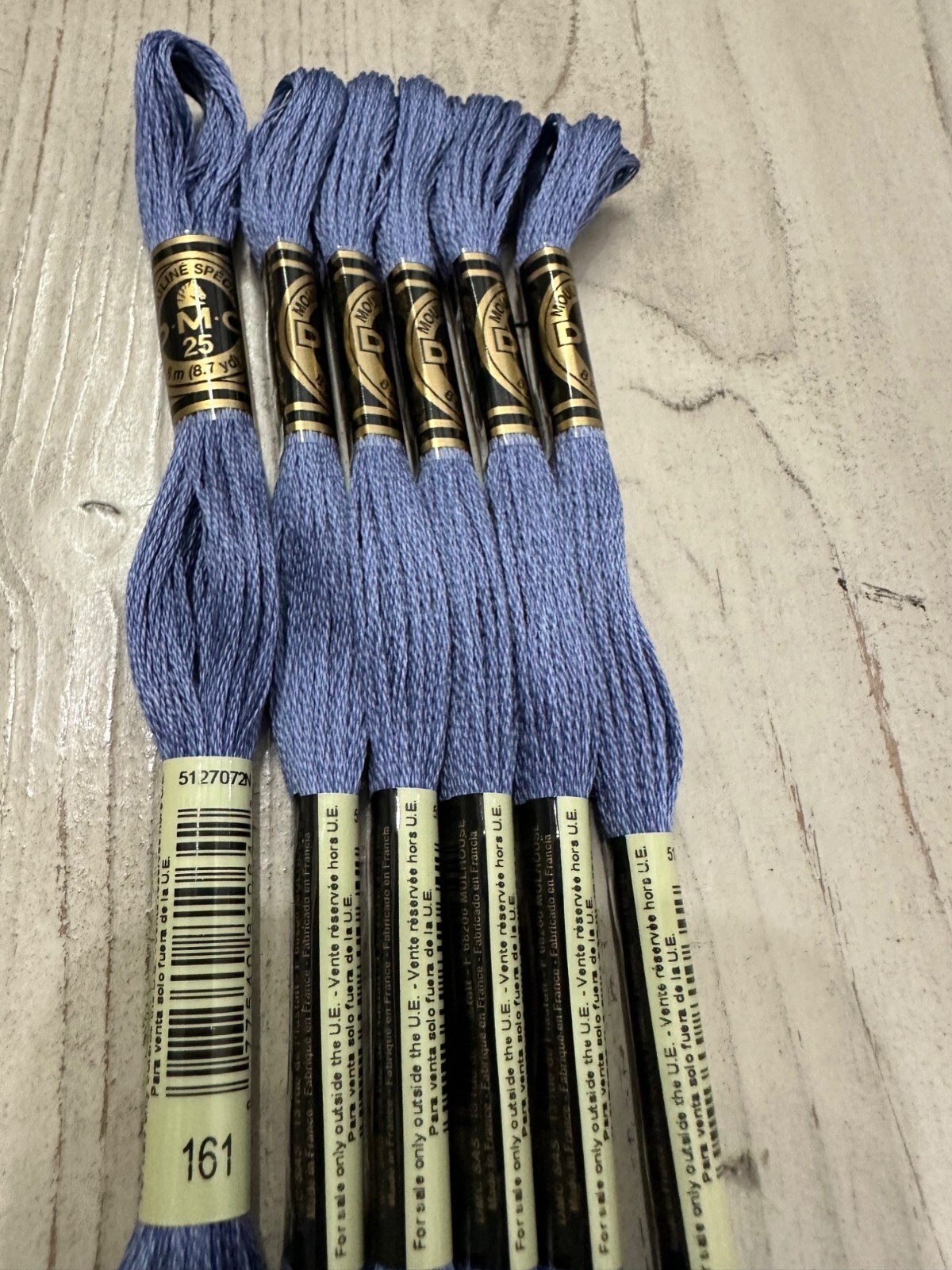 Blue Ash #161 DMC Mouline Special 25 Embroidery Floss 8M Lot of 6
