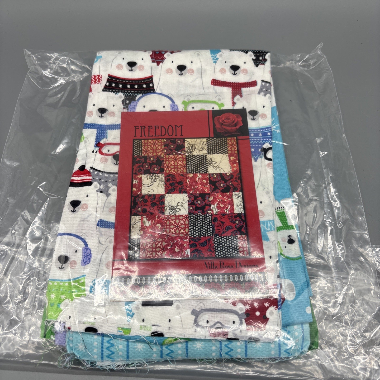 Villa Rosa Designs Freedom 38” X 45” Quilt Kit Polar Bears Penguin Snowflakes
