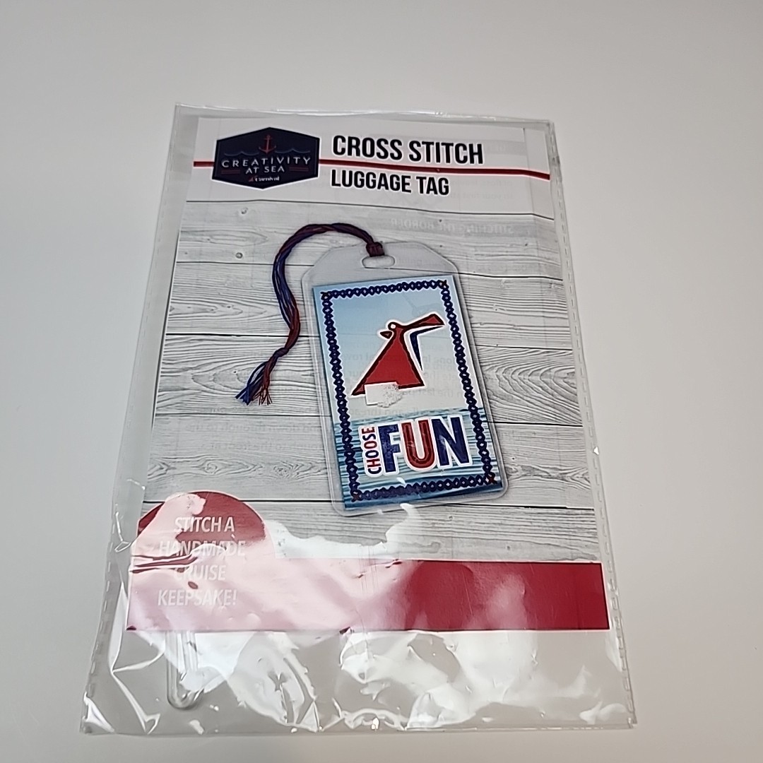Cross Stitch Luggage Tag Craft Kit Carnival Whale Tale Creativity at Sea New