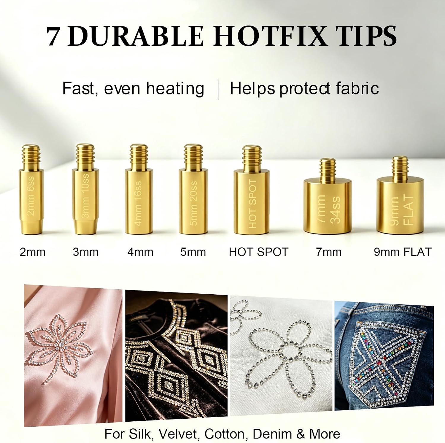 GLTECK Hotfix Applicator Kit: 5784 Rhinestones, 7 Tips, Templates