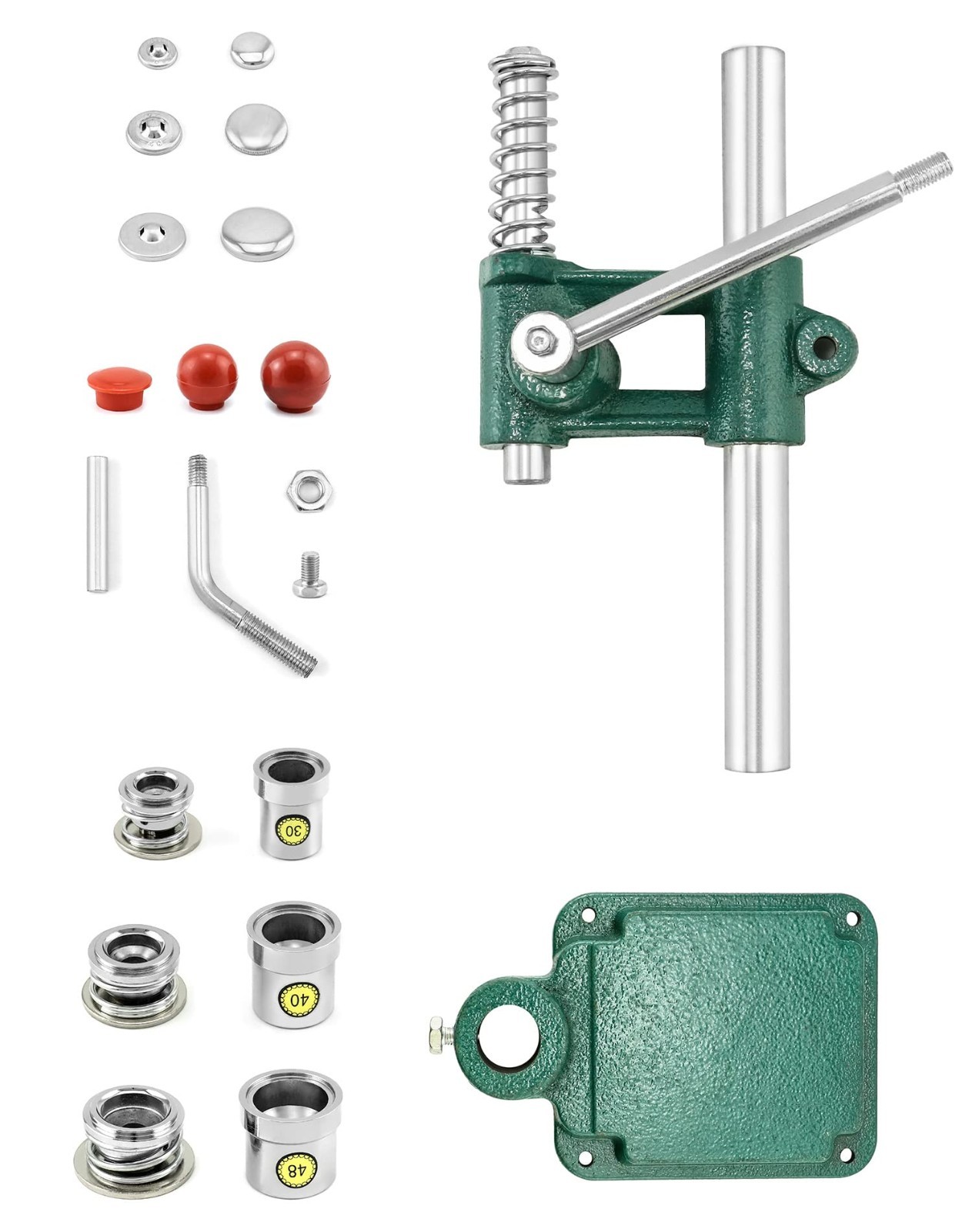 Fabric Button Maker Kit – Adjustable Press Tool for Sewing & DIY – 3 Die Sizes (