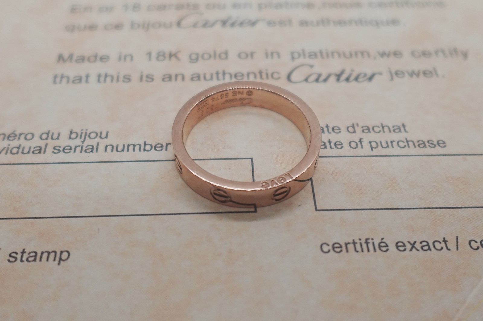 New.CartlerLOVE&Ring 18k-Yellow Gold 3.6 mm Wedding Band Size US 7
