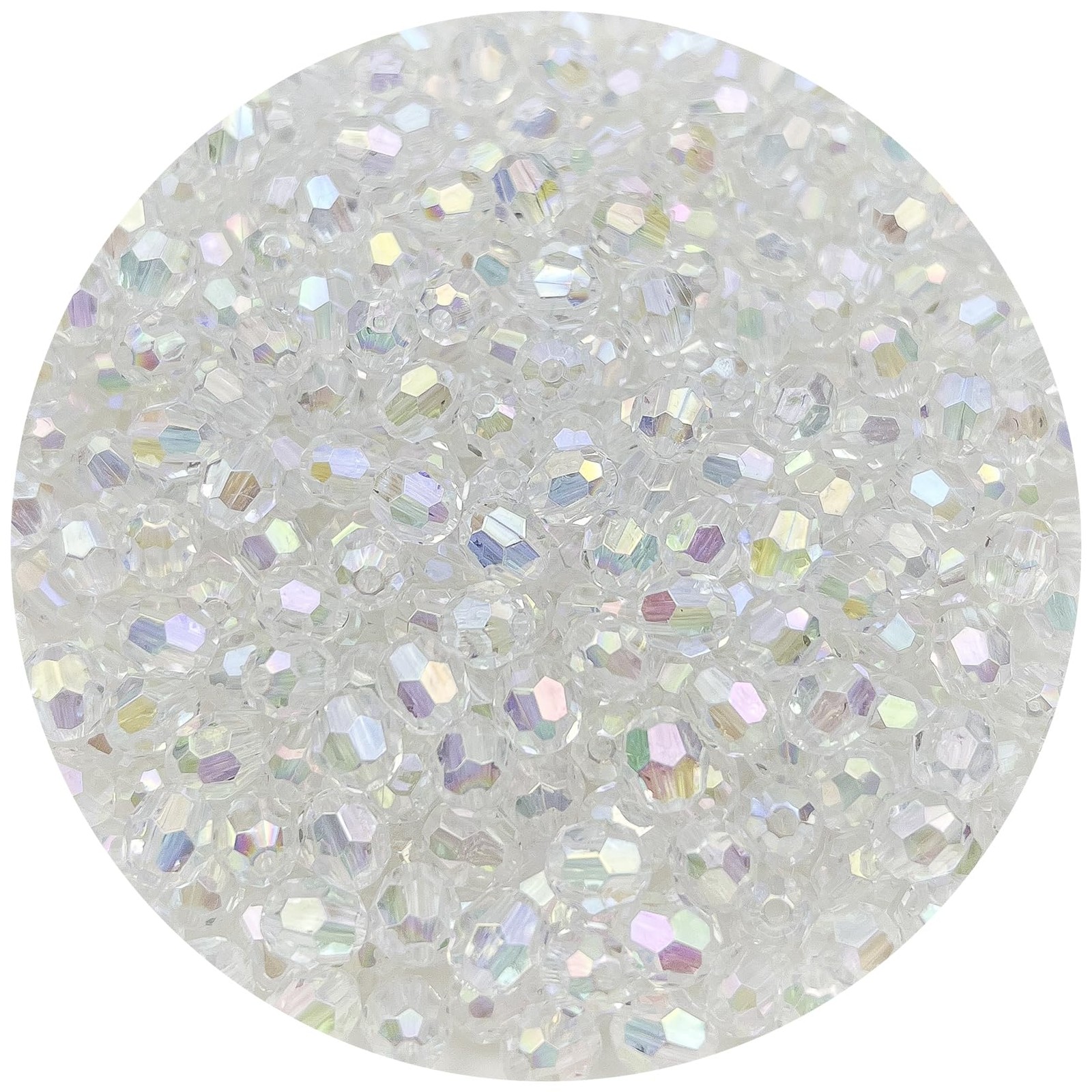 Mulutoo 1000 Pcs 6MM AB Color Crystal Acrylic Beads 6MM, 401 – Transparent