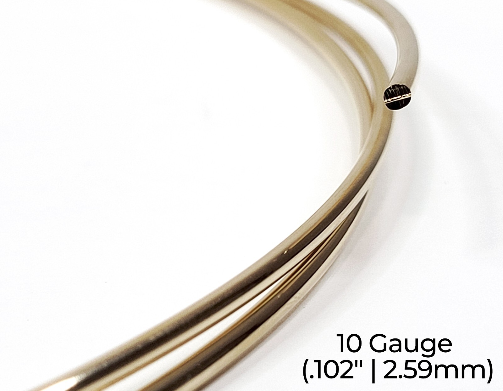 14/20 Yellow Gold-Filled Wire | Round | Dead Soft | 10-30 Gauge | 1-10 ft | USA