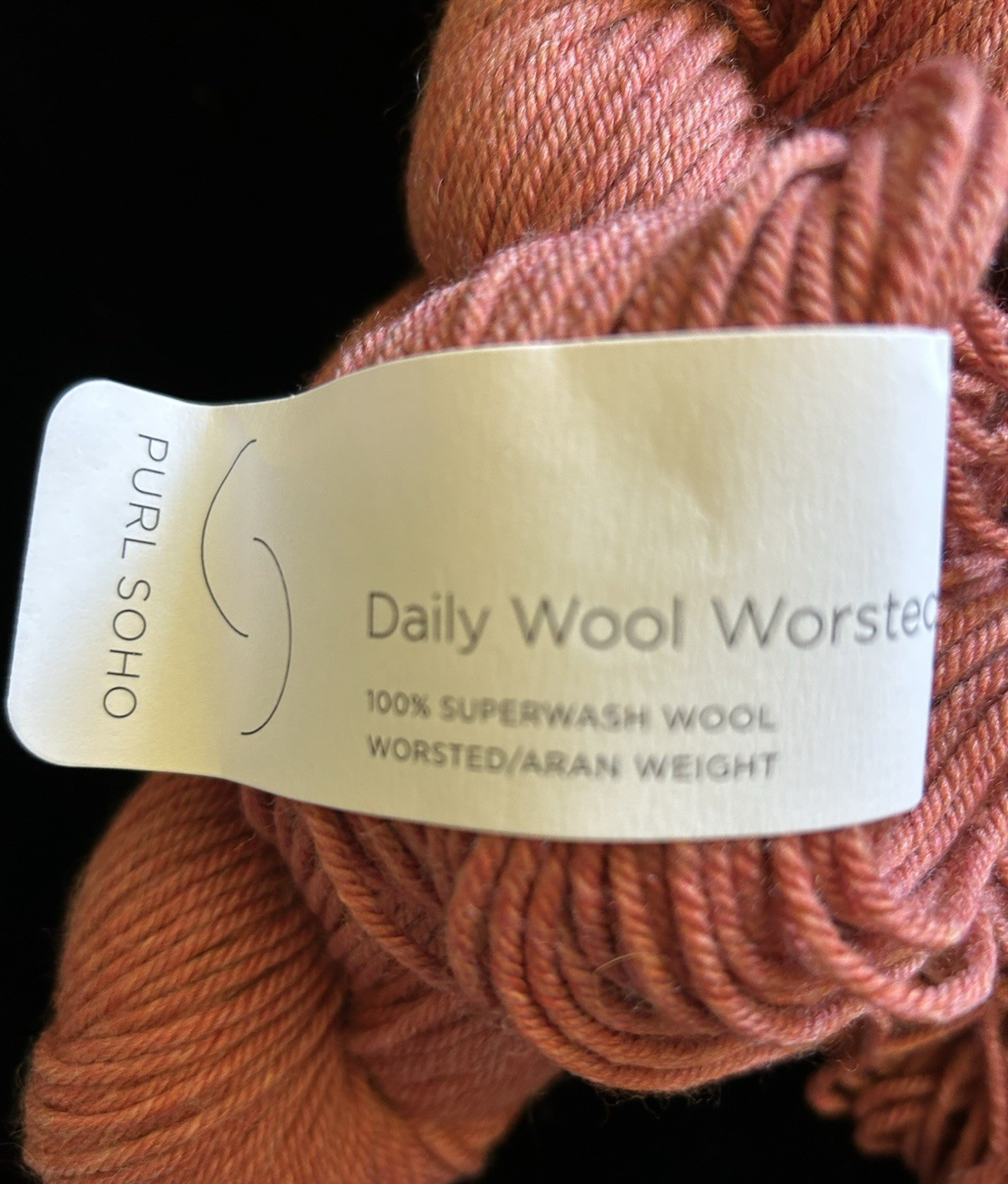 Purl Soho Yarn Daily Wool Worsted “Cinnamon Bark” 100% Superwash Aran Lot of 2