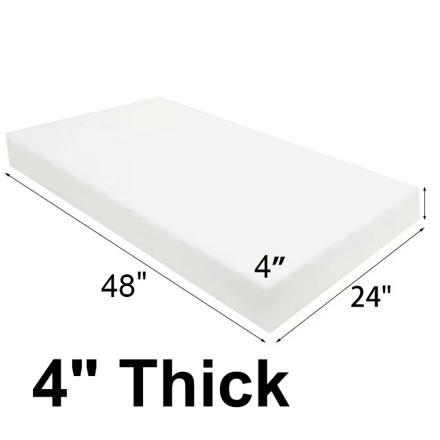 4 in Thickness 24″x48″ High Density Upholstery Foam Sheet Seat Cushion