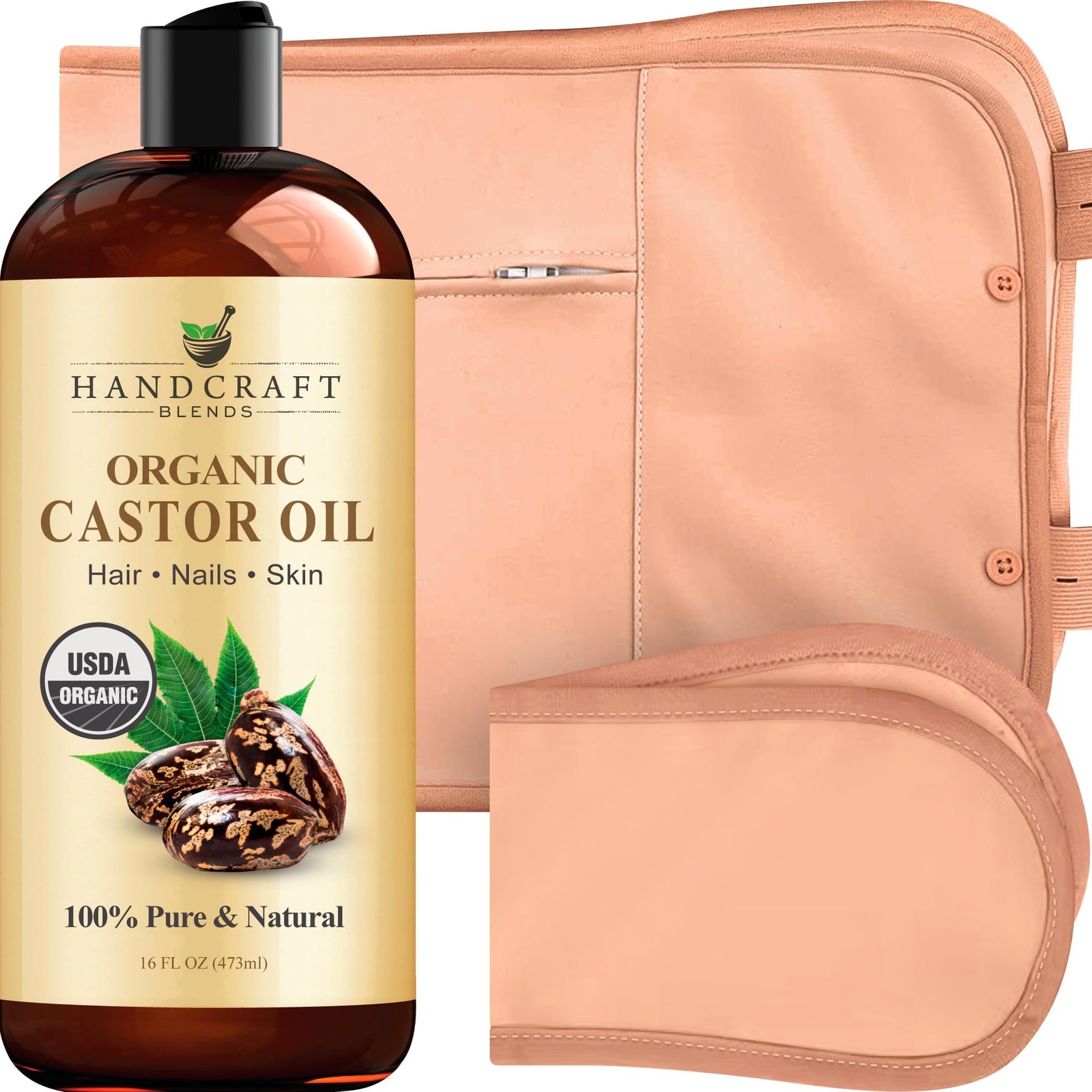 Handcraft Blends Castor Oil Pack 16 Fl Oz (Pack of 1), Wrap