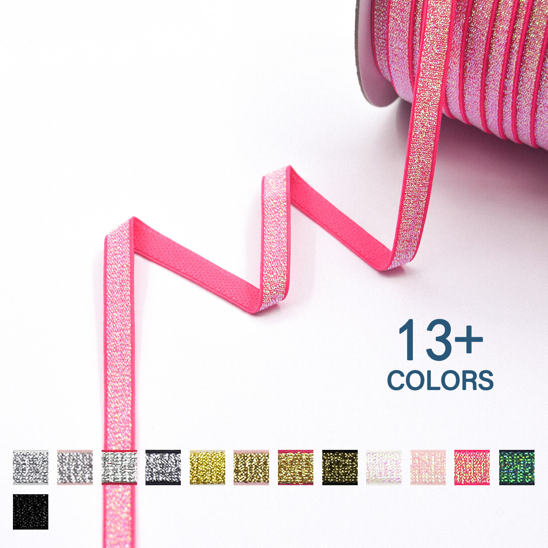 Metallic Glitter Bra Strap Elastic Band 3/8″ 10mm Lingerie Making 2 5 10 Yard
