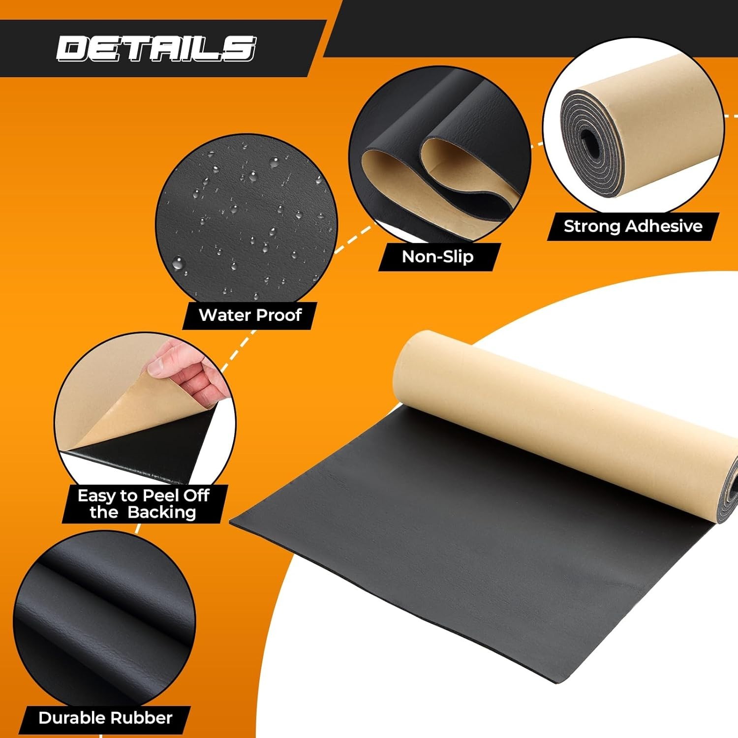 Multi-Purpose Adhesive Foam Sheet 1/8″ Thick x 48″ Long for Insulation & Sealing