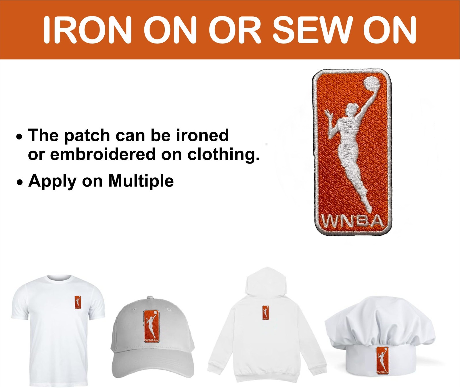 Pack Of 2 WNBA Basketball Logo Iron On Patch – Sew Patch – Embroidered Patch