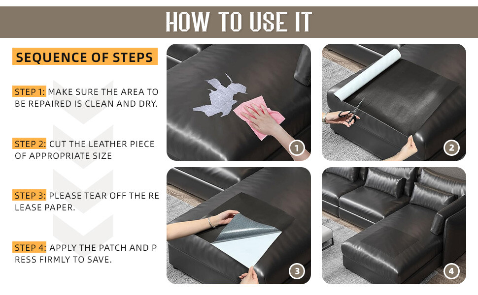 Leather Repair Patch Self-Adhesive Repair Sofa Car Seats Bag Jackets Clothing US