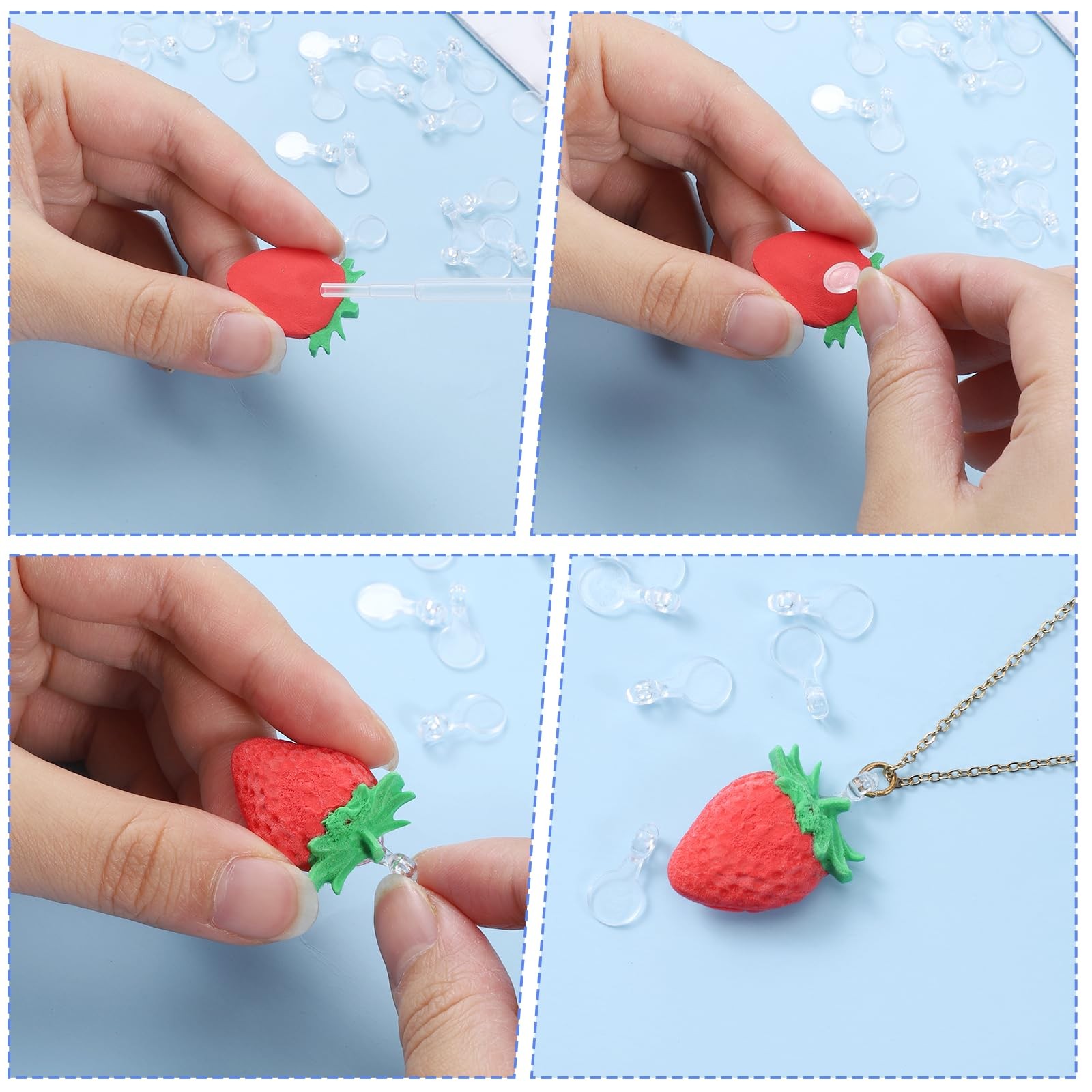 Jxiwfvl 200 PCS Glue on Pendant 16*8*2mm/0.63*0.32*0.79inch, Transparent