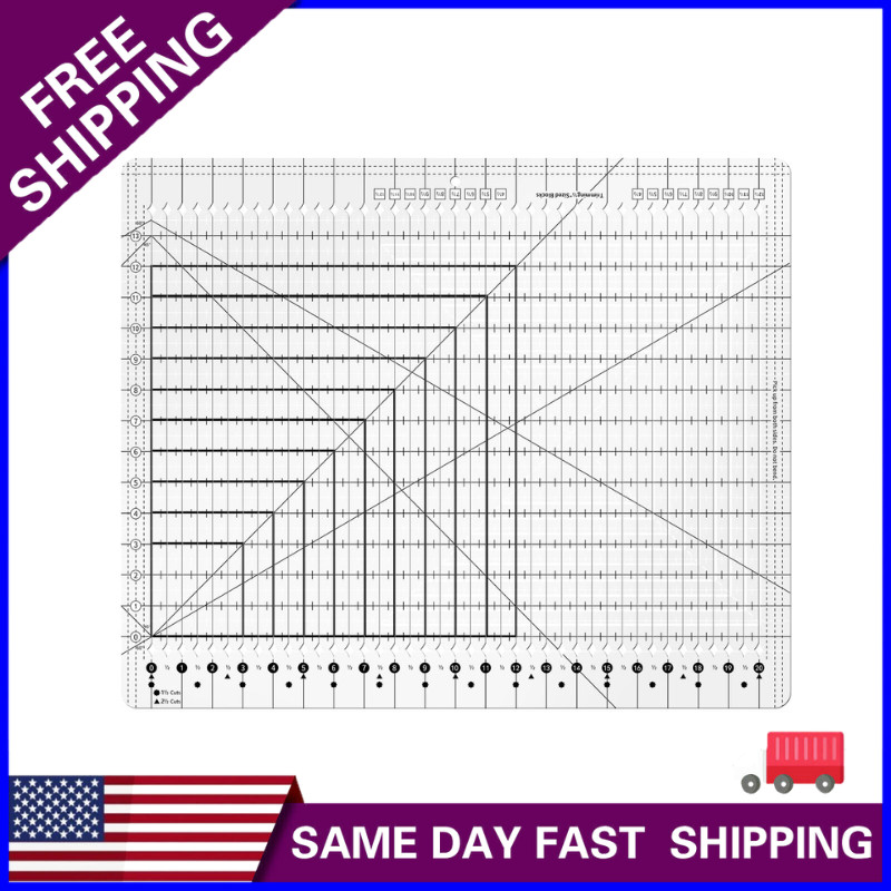Upgrade Clear 17-3/4 “x 22” Extra Large Slotted Quilting Ruler Long Arm SewingXL