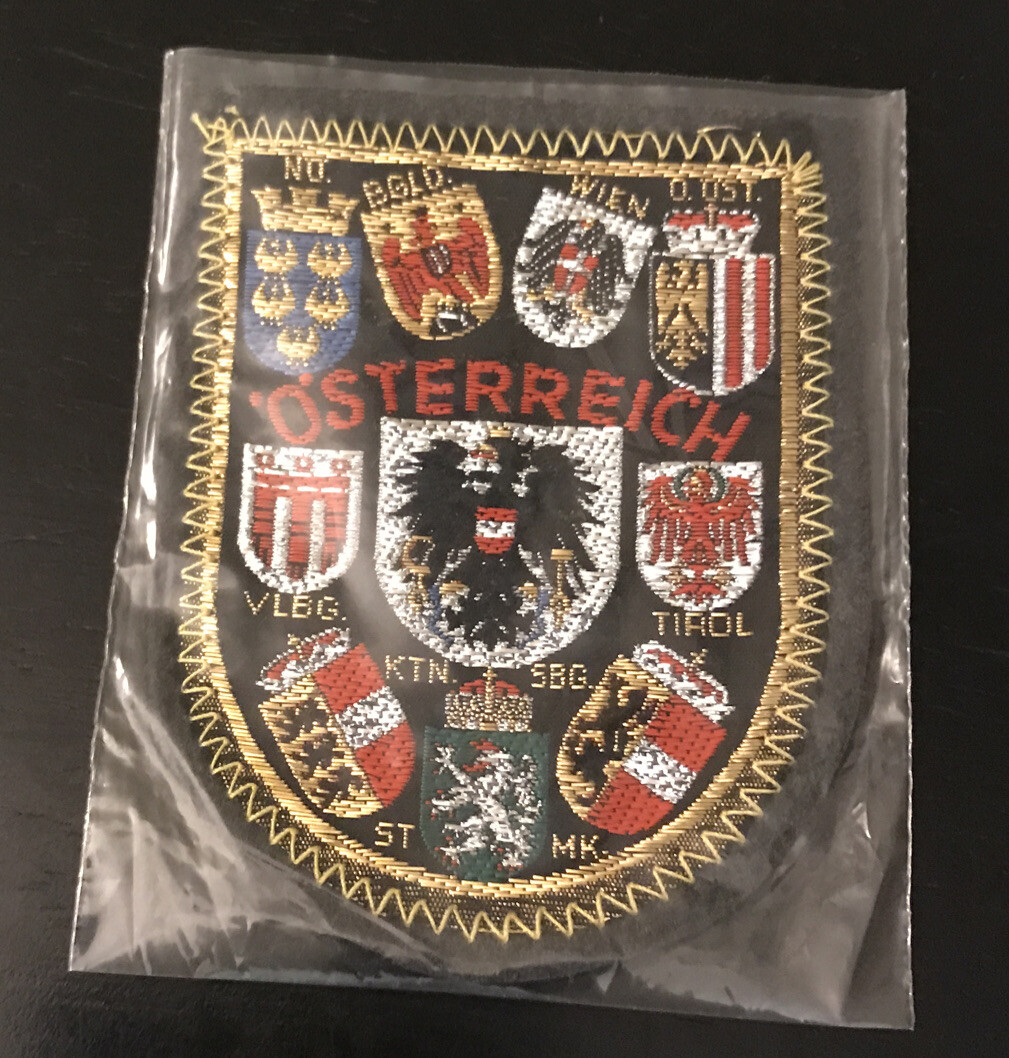 AUSTRIA, OSTERREICH CITY COAT OF ARMS SOUVENIR WOVEN VINTAGE PATCH