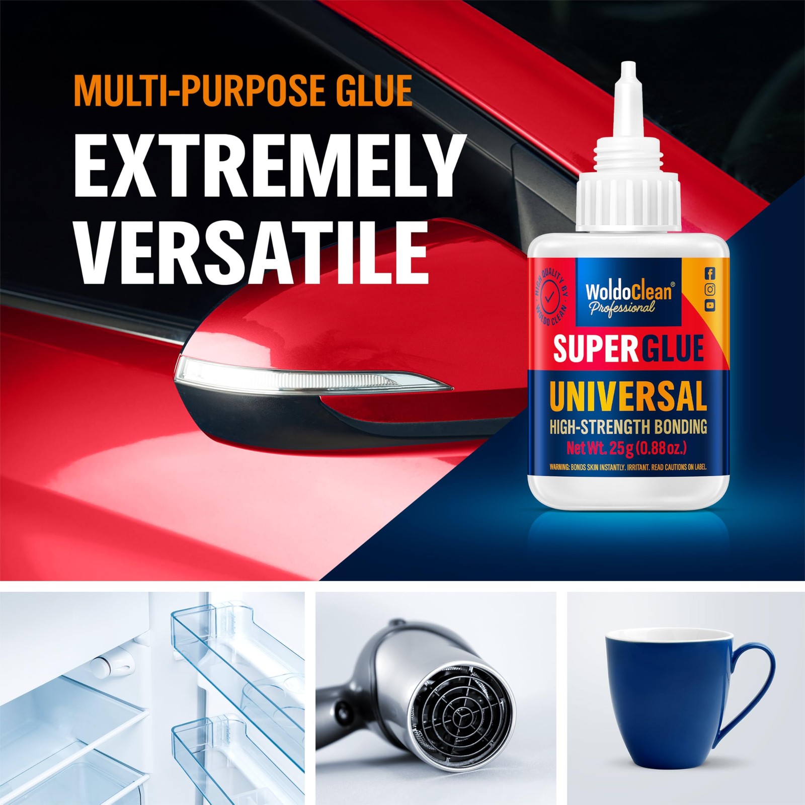 Super Glue All-Purpose Liquid 25g – Fast Drying Clear CA Adhesive for Metal, …